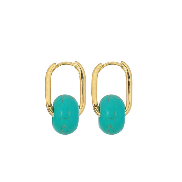 Wholesale Copper Handmade Geometric Circle Women's Safety Buckle Earrings