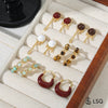 Wholesale Copper Handmade Geometric Vintage Red Oil Drop Earrings For Women