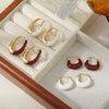 Wholesale Copper Handmade Geometric Vintage Red Oil Drop Earrings For Women
