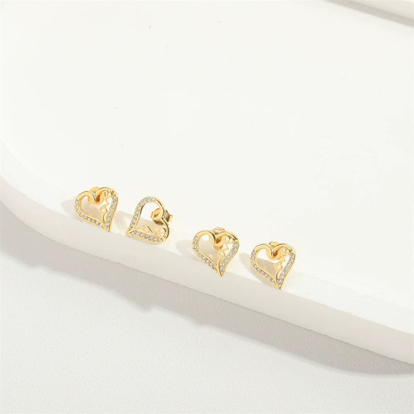 Wholesale Copper Heart Shape Electroplated Love Earrings For Women Jewelry