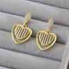 Wholesale Copper Heart Shape Electroplated Women's Diamondstudded Earrings