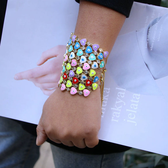 Wholesale Copper Heart Shape Electroplating Personality Bracelet