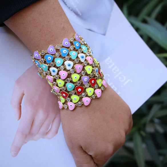 Wholesale Copper Heart Shape Electroplating Personality Bracelet