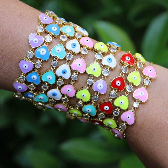 Wholesale Copper Heart Shape Electroplating Personality Bracelet