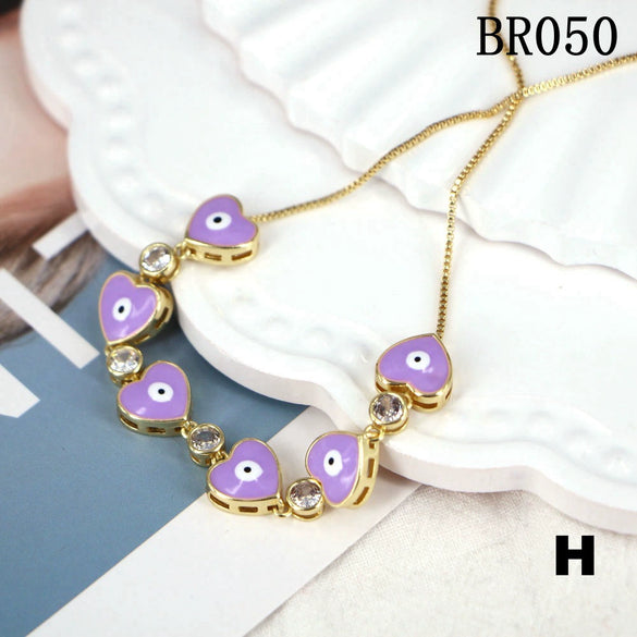 Wholesale Copper Heart Shape Electroplating Personality Bracelet