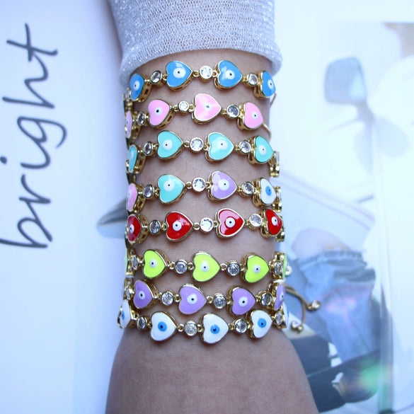 Wholesale Copper Heart Shape Electroplating Personality Bracelet