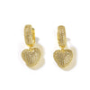 Wholesale Copper Heart Shape Inlaid Zircon Sweet Style Women's Earrings