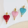 Wholesale Copper Heart Shape Jewelry Pendant With Oil Painting Style And Electroplating Process For Female