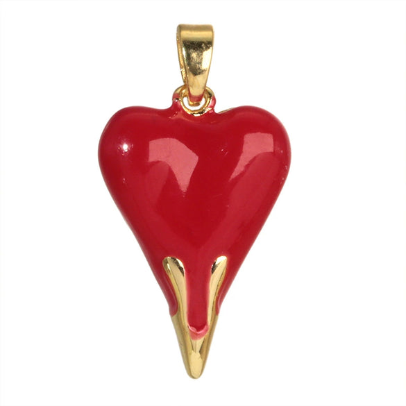 Wholesale Copper Heart Shape Jewelry Pendant With Oil Painting Style And Electroplating Process For Female