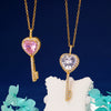 Wholesale Copper Heart Shape Zircon Pendant Necklace With Cross Chain And Electroplating For Women Light Luxury Style
