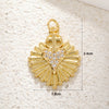 Wholesale Copper Heartshaped Cross Pendant Electroplated Geometric Retro Accessories