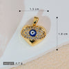 Wholesale Copper Heartshaped Devil's Eye Pendant Jewelry Accessories With Electroplating