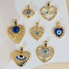Wholesale Copper Heartshaped Devil's Eye Pendant Jewelry Accessories With Electroplating