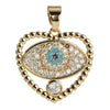 Wholesale Copper Heartshaped Devil's Eye Pendant Jewelry Accessories With Electroplating
