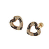 Wholesale Copper Heartshaped Earrings With Leopard And Snake Print Electroplated Fashionable For Women