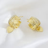 Wholesale Copper Heartshaped Electroplated Multilayered Wide Pendant Earrings For Women
