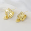 Wholesale Copper Heartshaped Electroplated Multilayered Wide Pendant Earrings For Women