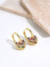 Wholesale Copper Heartshaped Microinlaid Color Zircon Earrings For Women Fashion And Elegant