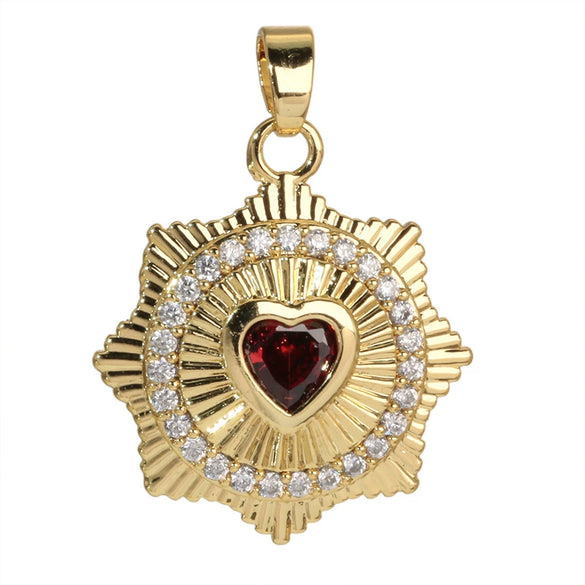 Wholesale Copper Heartshaped Retro Simple Style Electroplated Pendant Earrings Accessories