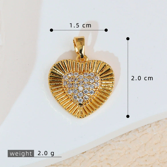 Wholesale Copper Heartshaped Retro Simple Style Electroplated Pendant Earrings Accessories