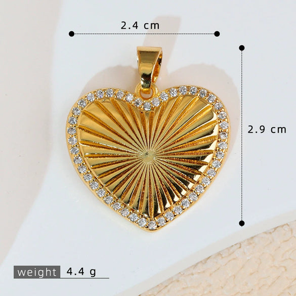 Wholesale Copper Heartshaped Retro Simple Style Electroplated Pendant Earrings Accessories