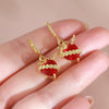 Wholesale Copper Heartshaped Sweet Retro Light Luxury Earrings For Women With Sacred Heart And Arrow Pattern