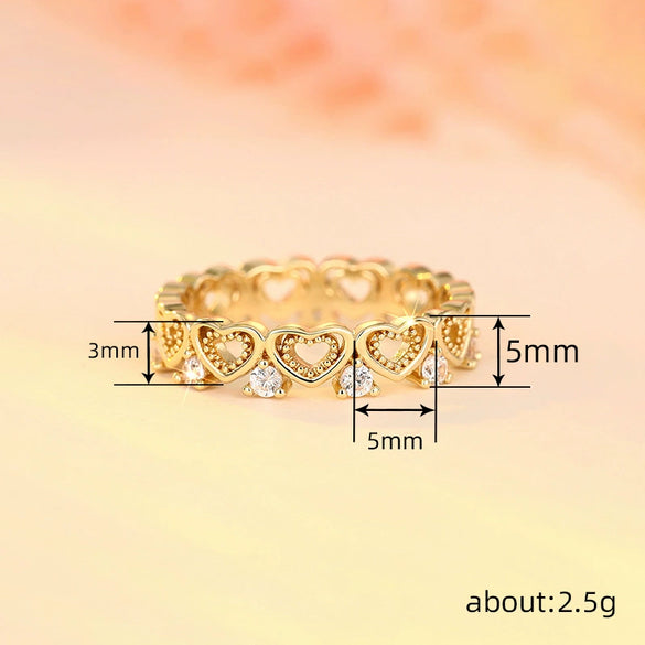 Wholesale Copper Heartshaped Zircon Women's Ring Jewelry