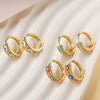 Wholesale Copper Hip Hop Boho Style Geometric Dripping Oil Devil's Eye Earrings For Women