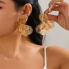 Wholesale Copper Hollow Gingko Leaf Earrings For Women Electroplated Minimalist Style