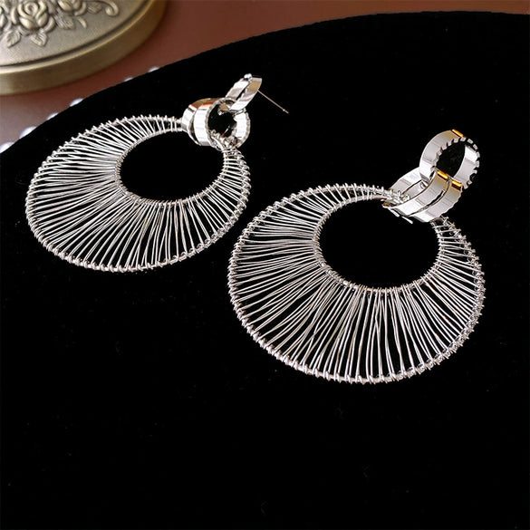 Wholesale Copper Hollowout Geometric Circle Earrings For Women