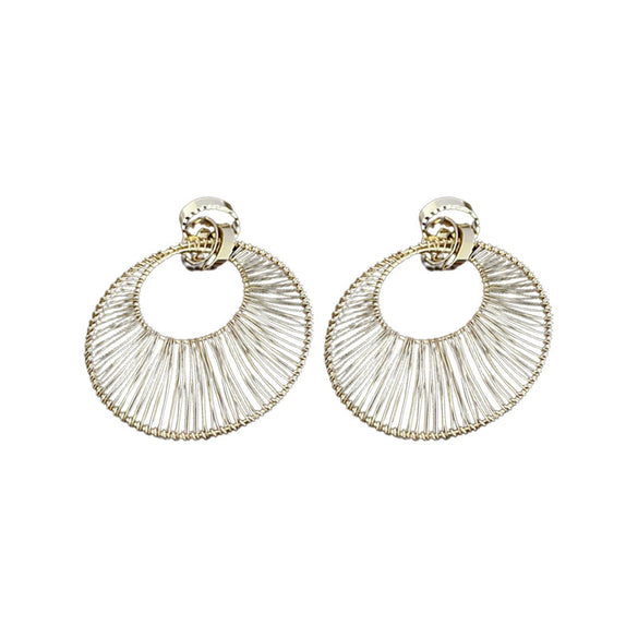 Wholesale Copper Hollowout Geometric Circle Earrings For Women