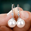 Wholesale Copper Imitation Pearl Earrings With Geometric Style Set With Pearls