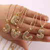 Wholesale Copper Inlaid Color Diamond Letter Pendant Hip Hop Personality Accessories With Zirconia Processing