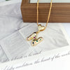 Wholesale Copper Inlaid Color Zircon Love Glossy Letter Pendant Ladies Necklace With Letters Pattern