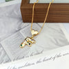 Wholesale Copper Inlaid Color Zircon Love Glossy Letter Pendant Ladies Necklace With Letters Pattern