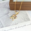 Wholesale Copper Inlaid Color Zircon Love Glossy Letter Pendant Ladies Necklace With Letters Pattern