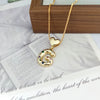 Wholesale Copper Inlaid Color Zircon Love Glossy Letter Pendant Ladies Necklace With Letters Pattern
