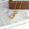 Wholesale Copper Inlaid Color Zircon Love Glossy Letter Pendant Ladies Necklace With Letters Pattern