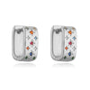 Wholesale Copper Inlaid Colored Diamond Square Star Geometric Women's Earrings