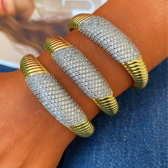 Wholesale Copper Inlaid Diamond Star Ring Bracelet Suit Fashion Geometric Electroplated