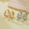 Wholesale Copper Inlaid Pearl Ushaped Geometric Women's Earrings Light Luxury Style