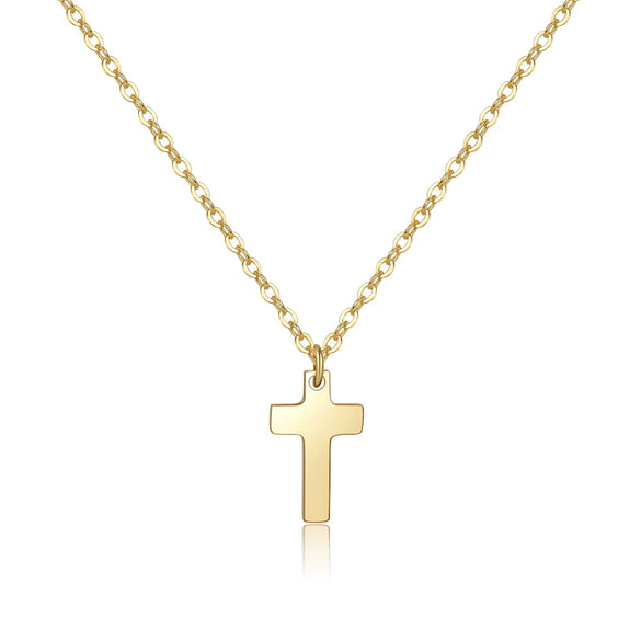 Wholesale Copper Inlaid With Zircon Geometric Cross Handmade Necklace For Women