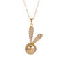 Wholesale Copper Inlaid Zircon Animal Rabbit Pendant Necklace Electroplated Light Luxury For Women