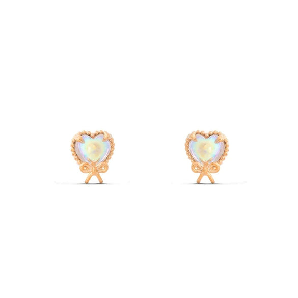 Wholesale Copper Inlaid Zircon Animal Zodiac Heart Shape Women's Earring Set
