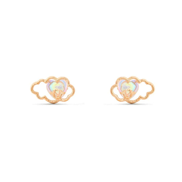 Wholesale Copper Inlaid Zircon Animal Zodiac Heart Shape Women's Earring Set