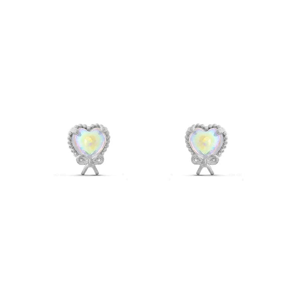 Wholesale Copper Inlaid Zircon Animal Zodiac Heart Shape Women's Earring Set