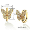 Wholesale Copper Inlaid Zircon Butterfly Animal Zodiac Cute Women's Earrings Jewelry