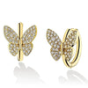 Wholesale Copper Inlaid Zircon Butterfly Animal Zodiac Cute Women's Earrings Jewelry