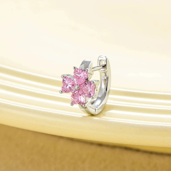Wholesale Copper Inlaid Zircon Flower Style Women's Ear Piercing Earrings
