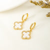 Wholesale Copper Inlaid Zircon Four Leaf Clover Light Luxury Style Women's Earrings